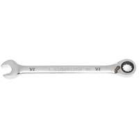 90-Tooth Reversible Ratcheting Wrench, 12 Point, 1/2", Chrome/Polished Finish Brunswick Fyr & Safety