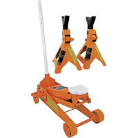 Service Jack with 3-Ton Vehicle Stands, 2.5 Ton(s) Capacity, 5" Lowered, 19-1/4" Raised, Manual Hydraulic UAV870 | Brunswick Fyr & Safety