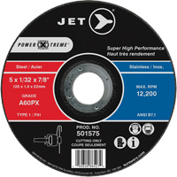 Meule &agrave; tronçonner Power-Xtreme A60PX, 5" x 1/32", Arbre de 7/8", Type 1, 12 200 Tr/min Brunswick Fyr & Safety