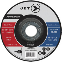 Meule &agrave; tronçonner PowerPlus A60T, 5" x 3/64", Arbre de 7/8", Type 27, 12 200 Tr/min Brunswick Fyr & Safety