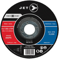 Meule &agrave; tronçonner Power-Xtreme A60PX, 4-1/2" x 3/64", Arbre de 7/8", Type 27, 13 300 Tr/min Brunswick Fyr & Safety