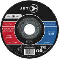 Meule &agrave; tronçonner Power-Xtreme A60PX, 5" x 3/64", Arbre de 7/8", Type 27, 12 200 Tr/min Brunswick Fyr & Safety