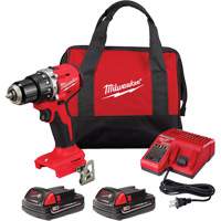 M18 Compact Brushless Hammer Drill/Driver Kit, Lithium-Ion, 18 V, 1/2" Chuck, 550 in-lbs Torque Brunswick Fyr & Safety