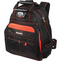 Lighted Tool Backpack, Black/Red, Ballistic/Polyester Brunswick Fyr & Safety
