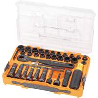 KNECT Complete Impact Pass Through & Flip Socket Set, 39 Pcs, Impact Brunswick Fyr & Safety