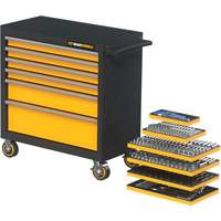 MEGAMOD Metric Mechanics Tool Set in Modular Foam Trays with Rolling Cabinet, 358 Pieces Brunswick Fyr & Safety