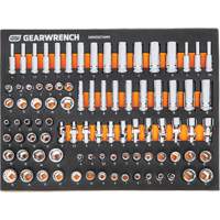 Jeu d'outils m&eacute;triques pour m&eacute;canicien MEGAMOD dans des plateaux en mousse modulaire avec armoire roulante &agrave; outils, 358 morcea Brunswick Fyr & Safety