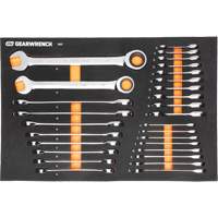 Jeu d'outils m&eacute;triques pour m&eacute;canicien MEGAMOD dans des plateaux en mousse modulaire avec armoire roulante &agrave; outils, 358 morcea Brunswick Fyr & Safety