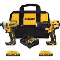 Drill & Impact Driver Combo Kit, Lithium-Ion, 20 V Brunswick Fyr & Safety