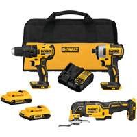 Brushless Cordless 3-Tool Combo Kit, Lithium-Ion, 20 V Brunswick Fyr & Safety