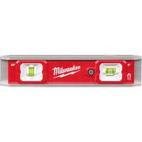 Torpedo Level with Lighted Vials, 9" L, Aluminum, 2 Vials, Magnetic Brunswick Fyr & Safety
