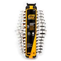 72-Tooth 12 Point Stubby Wrench Set, Ratcheting Combination, 14 Pieces, Imperial and Metric Brunswick Fyr & Safety