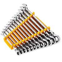 90-Tooth 12 Point Wrench Set, Flex Head/Ratcheting Combination, 12 Pieces, Metric Brunswick Fyr & Safety