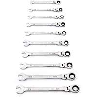 90-Tooth 12 Point SAE Wrench Set, Flex Head/Ratcheting Combination, 10 Pieces, Imperial Brunswick Fyr & Safety
