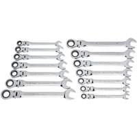 72-Tooth 12 Point Wrench Set, Flex Head/Ratcheting Combination, 14 Pieces, Imperial and Metric Brunswick Fyr & Safety