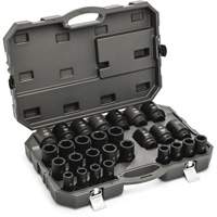 6 Point Metric Socket Set, 28 Pcs, Impact, 3/4" Drive Size, Deep Brunswick Fyr & Safety