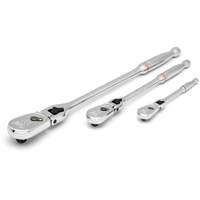 1/4", 3/8" & 1/2" Drive 90-Tooth Locking  Teardrop Ratchet Set Brunswick Fyr & Safety