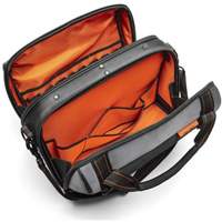 17" Tradesman Closed Top Tool Bag, Polyester, 3 Pockets, Black/Grey/Orange Brunswick Fyr & Safety