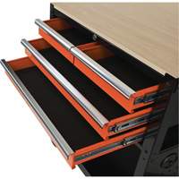 Utility Cart, 4 Drawers, Black/Orange Brunswick Fyr & Safety