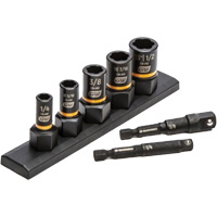 SAE Bolt Biter Extraction Socket Set, 7 Pcs, Impact, 1/4"/3/8" Drive Size Brunswick Fyr & Safety