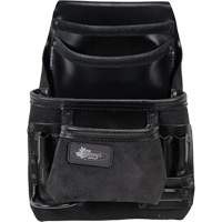 Phantom Collection Heavy-Duty Nail & Tool Bag, Leather, 10 Pockets, Black Brunswick Fyr & Safety