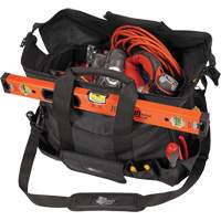 Phantom Collection 18" Contractor's Tool Bag, Ballistic Polyester, 25 Pockets, Black Brunswick Fyr & Safety