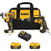 MAX Brushless Cordless Drywall Screw Gun & Impact Driver Kit, 20 V Brunswick Fyr & Safety