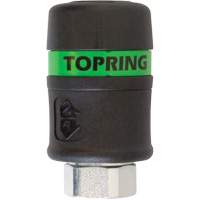 TOPQUIK Ultraflo 7.8 mm Quick Coupler, Polyester Composite, 3/8", Female NPT, 174 PSI Brunswick Fyr & Safety