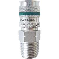 QUIKSILVER Ultraflo 7.8 mm Quick Coupler, Zinc-Plated Steel, 1/2", Male NPT, 362 PSI Brunswick Fyr & Safety