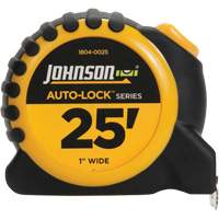Ruban &agrave; mesurer Auto-Lock avec agrafe de ceinture en acier, 1" x 25', Marques de goujon 1/16" Brunswick Fyr & Safety