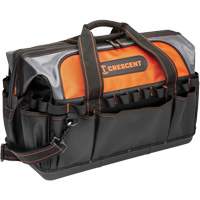 Sac &agrave; outils 20" pour entrepreneur, 1680 Denier/Polyester, 31 pochettes, Noir/Gris/Orange Brunswick Fyr & Safety