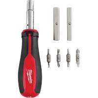 11-in-1 Magnetic 1/4" & 3/8" Drive Multi-Bit Screwdriver, 8" L, Cushion Grip Handle Brunswick Fyr & Safety