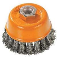 Knot-Twisted Wire Cup Brush, 3" Dia. x M10x1.25 Arbor UE886 | Brunswick Fyr & Safety