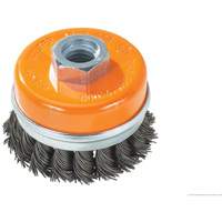 Knot-Twisted Wire Cup Brush with Ring, 3-1/2" Dia. x 5/8"-11 Arbor UE898 | Brunswick Fyr & Safety
