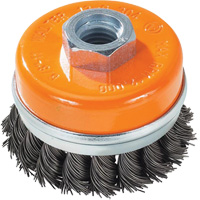 Knot-Twisted Wire Cup Brush with Ring, 3" Dia. x 5/8"-11 Arbor UE895 | Brunswick Fyr & Safety