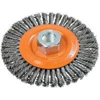 Stringer Bead Knotted Wire Brush, 4-1/2" Dia., 0.02" Fill, 5/8"-11 Arbor, Steel UE919 | Brunswick Fyr & Safety