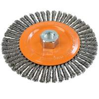 Stringer Bead Knotted Wire Brush, 6" Dia., 0.02" Fill, 5/8"-11 Arbor, Steel UE926 | Brunswick Fyr & Safety