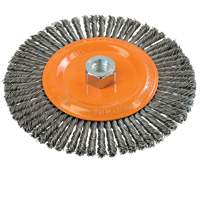 Stringer Bead Knotted Wire Brush, 6-7/8" Dia., 0.02" Fill, 5/8"-11 Arbor, Steel UE928 | Brunswick Fyr & Safety