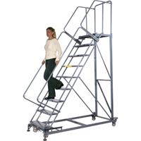 &eacute;chelles robustes en angle d'escalier, 5 marches, Perfor&eacute;, Inclinaison 50°, Hauteur 50" Brunswick Fyr & Safety