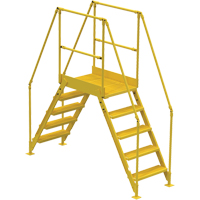 Crossover Ladder, 79 1/2" Overall Span, 50" H x 24" D, 24" Step Width Brunswick Fyr & Safety