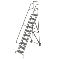Rolling Ladder, 10 Steps, Serrated, 106" High Brunswick Fyr & Safety