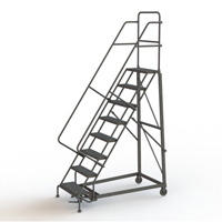 Heavy Duty Rolling Ladder, 8 Steps, 24" Step Width, 80" Platform Height, Steel Brunswick Fyr & Safety