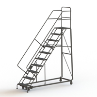 Heavy Duty Safety Slope Ladder, 10 Steps, Perforated, 50° Incline, 100" High Brunswick Fyr & Safety