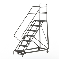 Heavy Duty Safety Slope Ladder, 7 Steps, Serrated, 50° Incline, 70" High VC582 | Brunswick Fyr & Safety