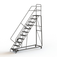 Heavy Duty Safety Slope Ladder, 11 Steps, Serrated, 50° Incline, 110" High Brunswick Fyr & Safety