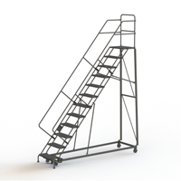 Heavy Duty Safety Slope Ladder, 12 Steps, Serrated, 50° Incline, 120" High VC587 | Brunswick Fyr & Safety