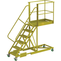 Cantilever Rolling Ladder, Supported, 6 Steps, 40" Platform Depth, 60" Platform Height VC687 | Brunswick Fyr & Safety