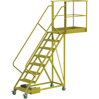 Cantilever Rolling Ladder, Unsupported, 8 Steps, 40" Platform Depth, 80" Platform Height VC699 | Brunswick Fyr & Safety