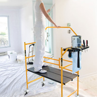 nsemble d'&eacute;chafaudage &agrave; montant de s&eacute;curit&eacute; & tablette pour outils de 4' Jobsite Series, Cadre Acier, 49-1/2" p x 57-3/4" h Brunswick Fyr & Safety