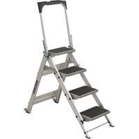 Tilt & Roll Step Stool Ladder, 4 Steps, 44.25" x 22.13" x 59" High Brunswick Fyr & Safety